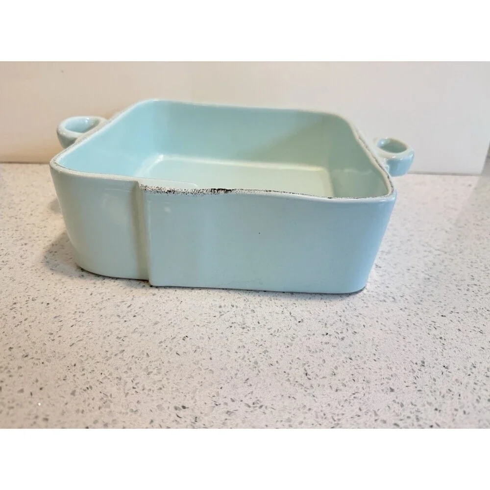 Vietri Italian Rectangle Ceramic Baking Dish Aqua 8